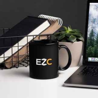 Mug brillant noir Bitcoin EZC